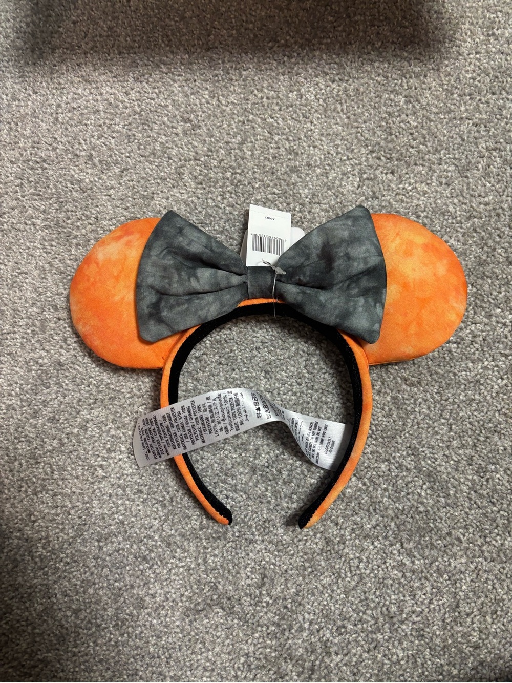Disneyland - Halloween Orange & Black Mouse Ear Headband with Bow